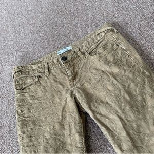 FREE PEOPLE 61855-16515125 SKINNY JEANS‎ WOMEN'S SZ 27 STELLA FLORAL TAN BROWN